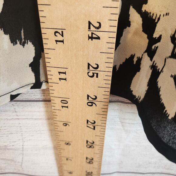 Maurices NWT womens XL black floral white cream long sleeve flowy boho blouse - Picture 9 of 10